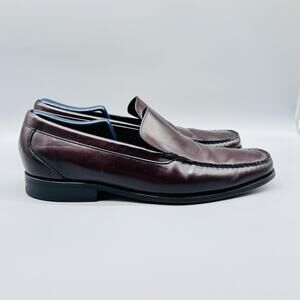 Cole Haan Shoes Mens 11 Burgundy Leather Loafers Slip On Moc Toe Classic Dress